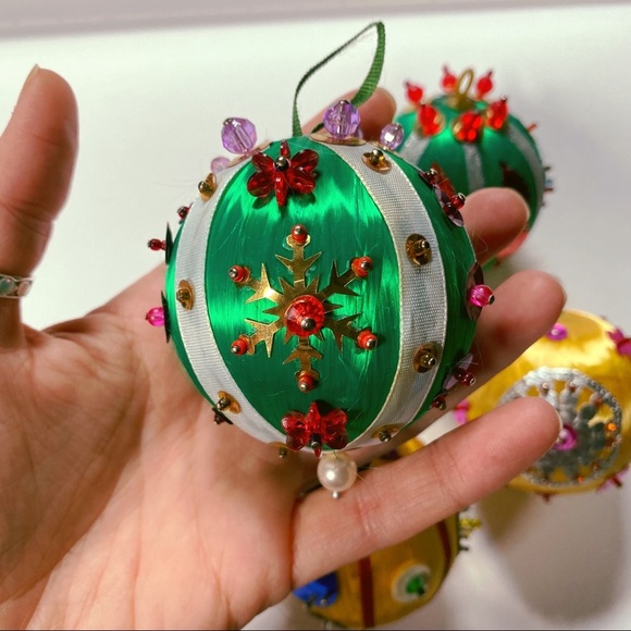 Vintage 1960's 1970's handmade/hand decorated Christmas Ornaments. - Picture 8 of 9